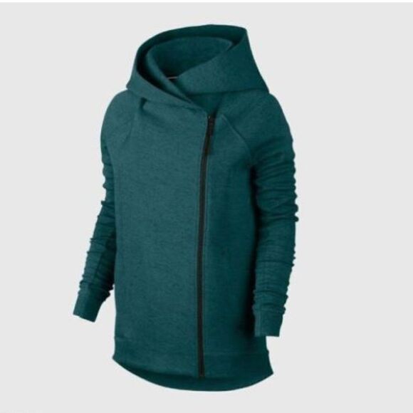 Nike Teal Asymmetrical Zip Hoodie - Picture 1 of 7